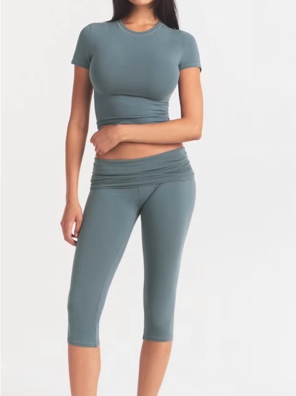 Skims Foldover Capri & T-Shirt